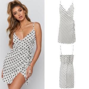 🛒3/$25🛒Wrap front polka dot mini dress